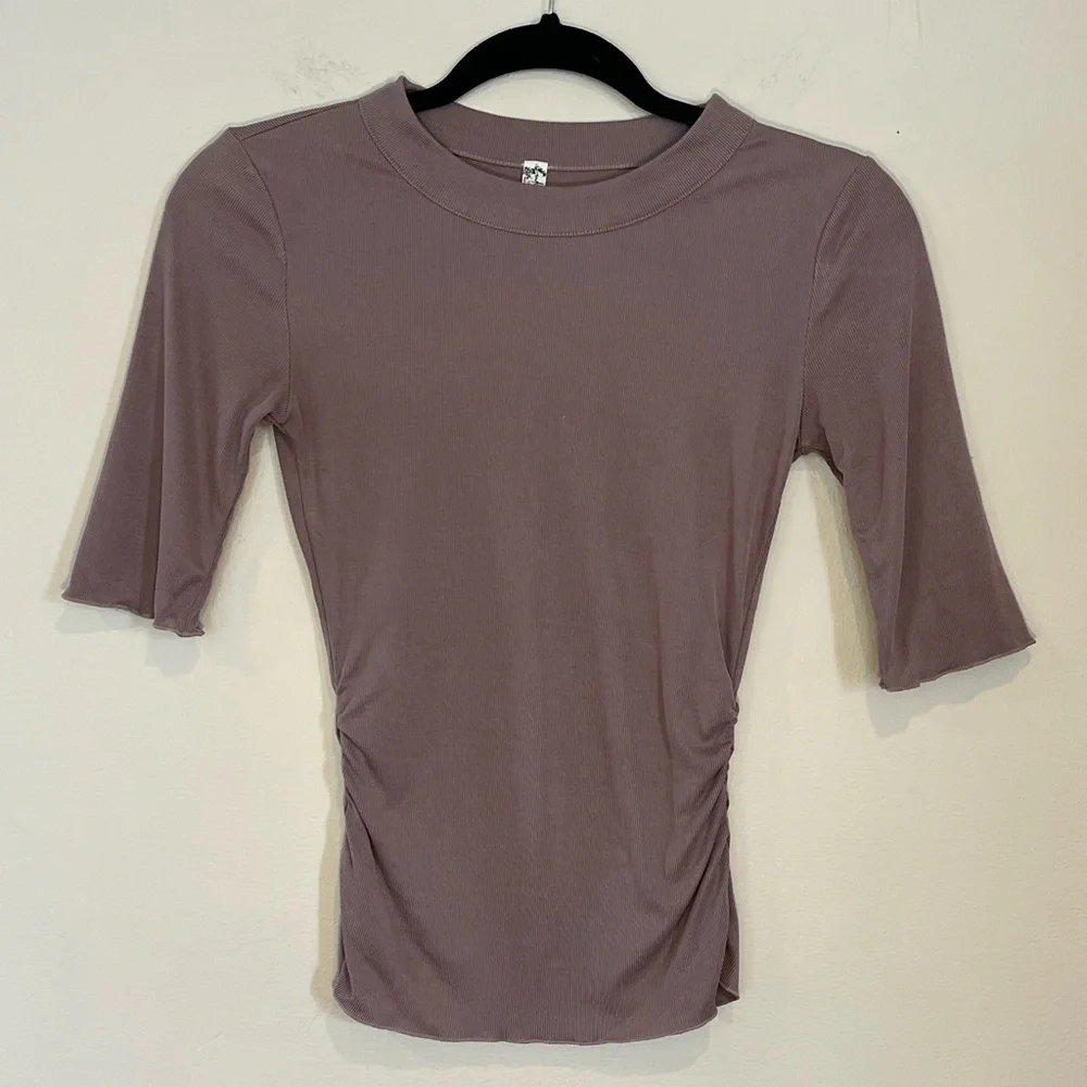Free People Dusty Purple Short Sleeve Tee XS